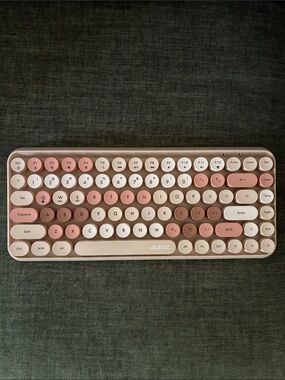 Mi Retro Round Keycap Wireless Keyboard in Pink and Cream